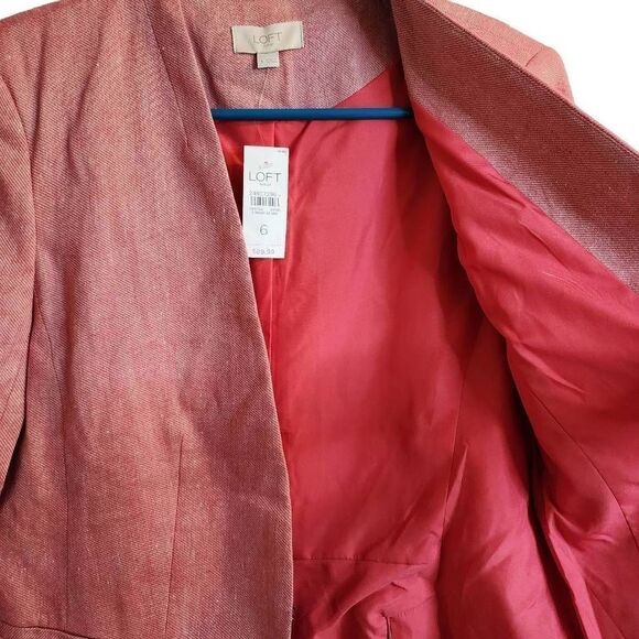 NWT Loft Size 6 Light Red Blazer - Picture 5 of 10